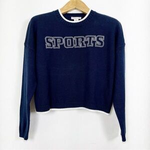 Sincerely Jules Women’s Navy Blue Crew Neck Sporty Sweater Size‎ Medium